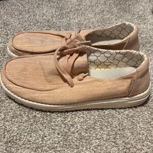 Hey Dude Wendy Sparkling Rose Gold Shoes